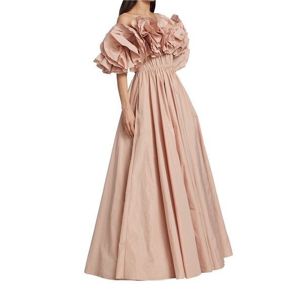 Jason Wu Collection Off-The-Shoulder Ruffle Taffeta Gown - Picture 4 of 13